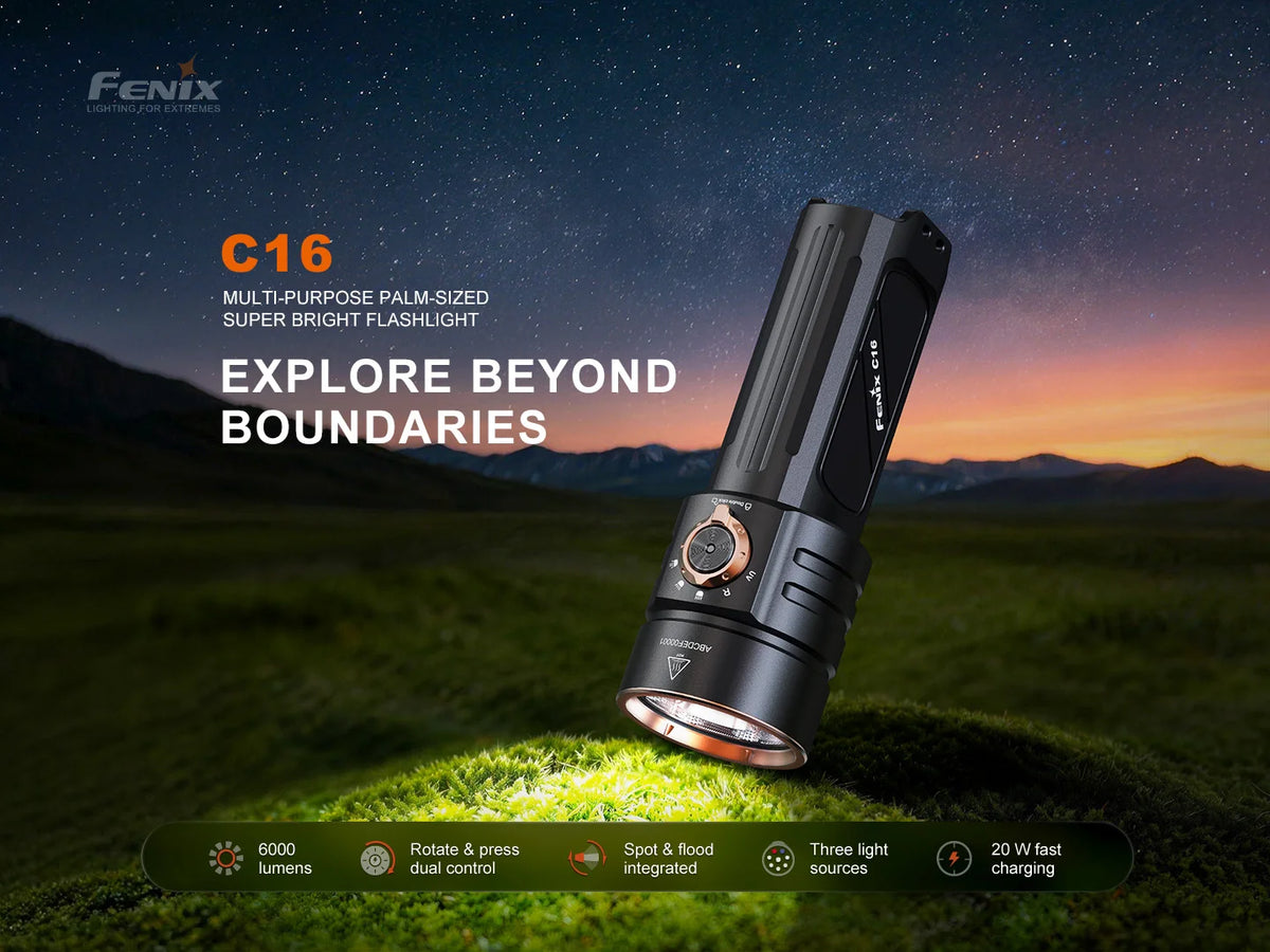 Fenix C16 MULTI-PURPOSE PALM-SIZED SUPER BRIGHT FLASHLIGHT