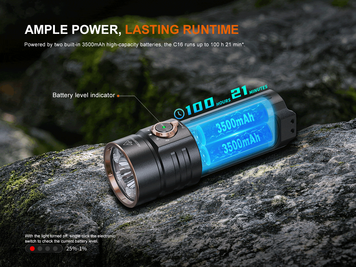 Fenix C16 MULTI-PURPOSE PALM-SIZED SUPER BRIGHT FLASHLIGHT
