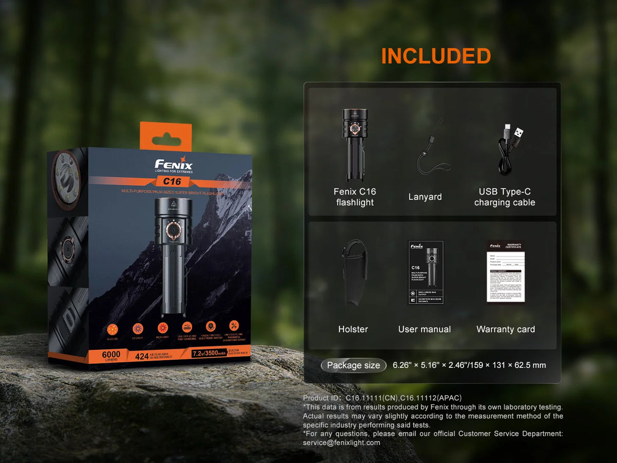 Fenix C16 MULTI-PURPOSE PALM-SIZED SUPER BRIGHT FLASHLIGHT