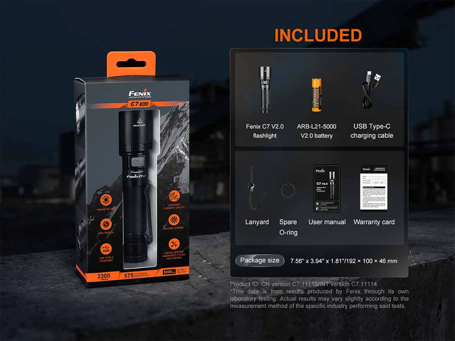 Fenix C7 V2.0 Rechargeable Flashlight