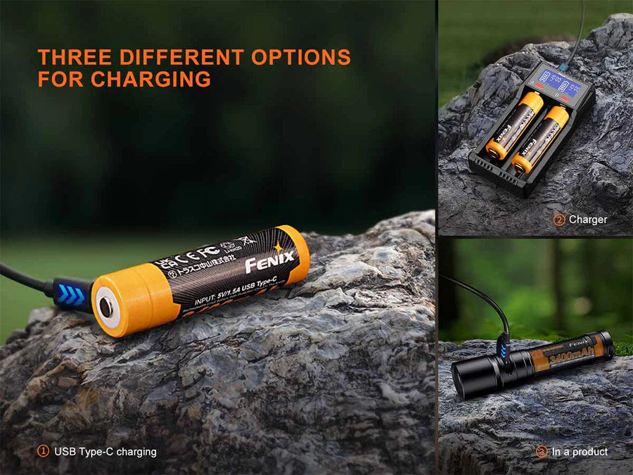Fenix 18650 ARB-L18-3400U V3.0 Built-in USB Rechargeable Battery