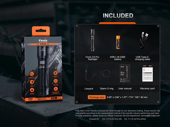 Fenix C5 Pro Rechargeable Flashlight