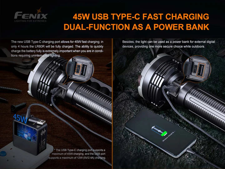 Fenix LR80R Flashlight - 18000 Lumen Spotlight