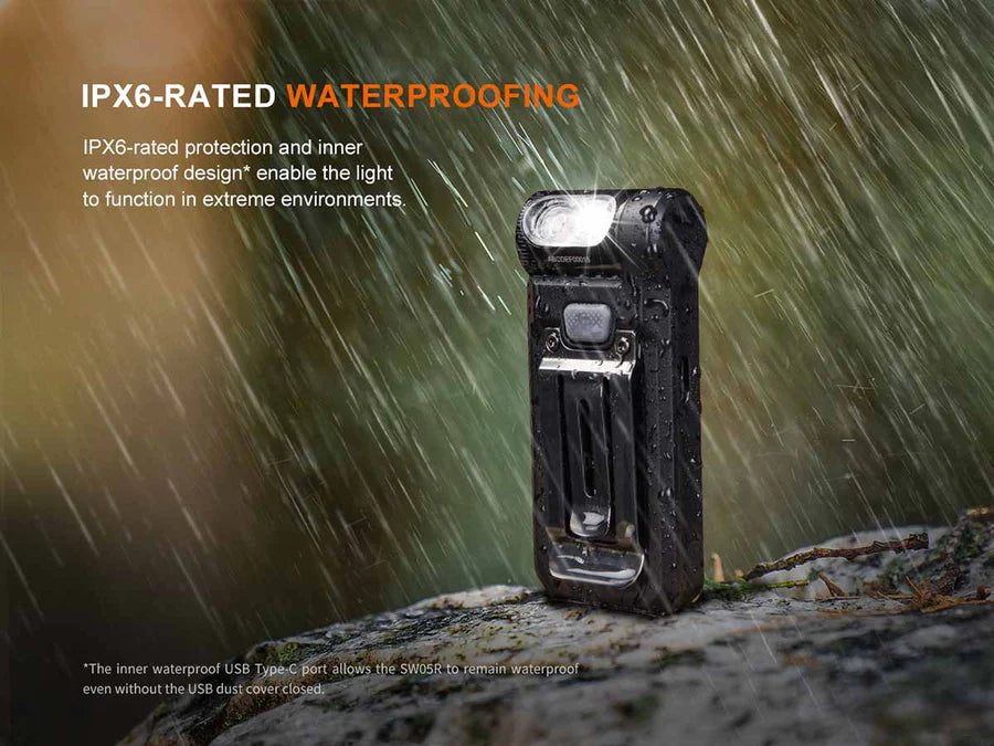Fenix SW05R-UV Clip On Flashlight with UV Light