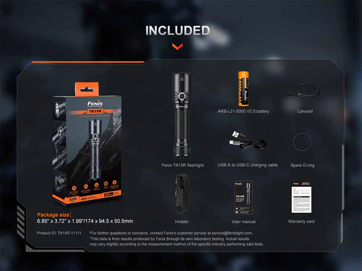 Fenix TK15R Rechargeable Tac Flashlight